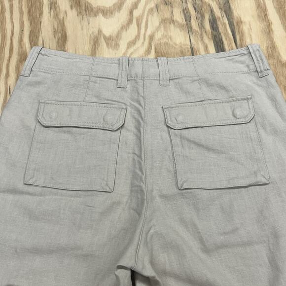 J Crew Women Seaside Cargo Pants Linen Blend Beige Size 8 Beachy Preppy - Picture 8 of 9